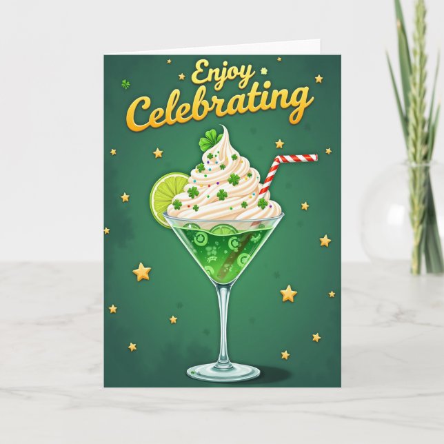 Carte de célébration Green Martini (Devant)