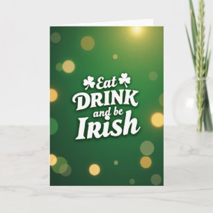 Carte de célébration irlandaise Manger Boire