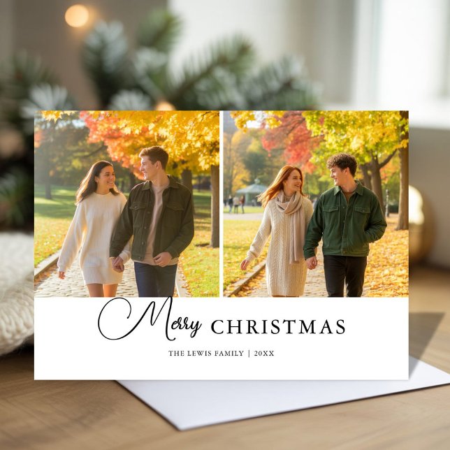 Carte de célébration moderne Joyeux Noël Couple (Créateur téléchargé)
