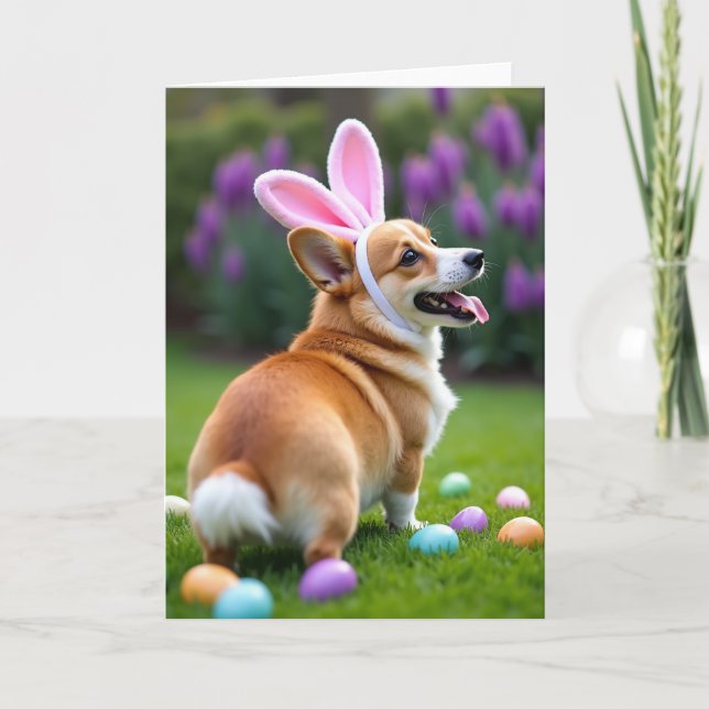 Carte de célébration printanière de chiot mignon (Devant)