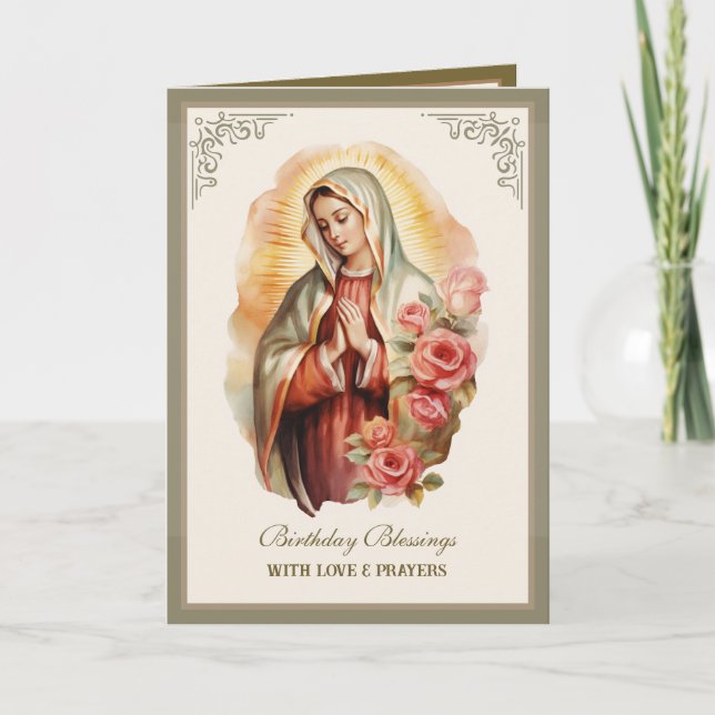 Carte de célébration religieuse florale de Guadalu (Devant)