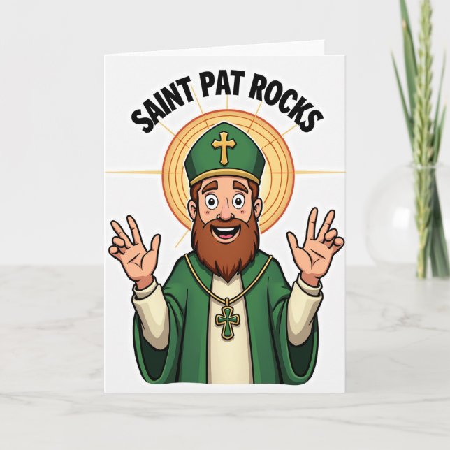 Carte de célébration Saint Pat Rocks (Devant)