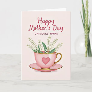 Carte de célébration Tasse à thé pois