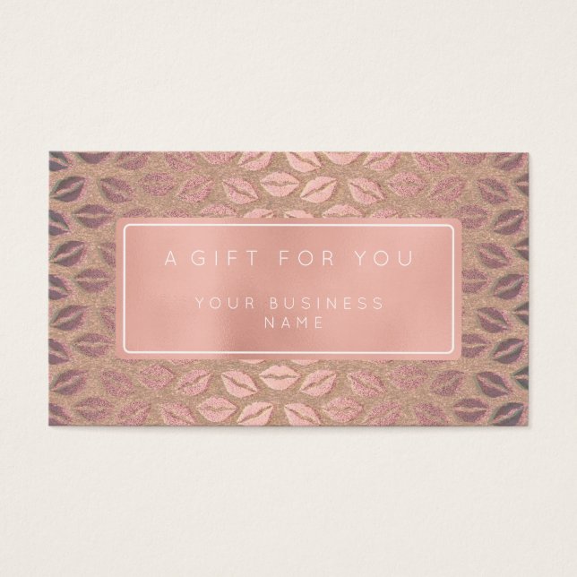 Carte de certificat cadeau Customisée Rose Gold (Devant)