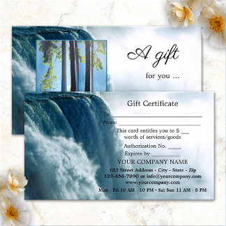 Carte de certificat cadeau de Spa Beauté Cascade P