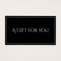 Carte de Certificat Cadeau Élégant Noir pour Entre