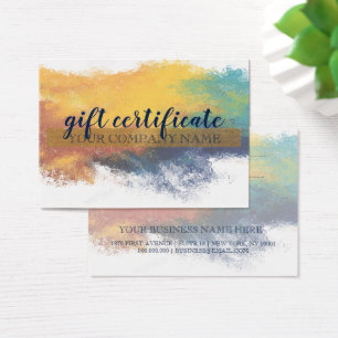 Carte de certificat cadeau puissant, 3,5 pouces x