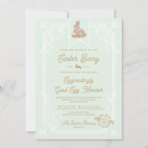 Carte de certificat de membre Mint Green Easter Go