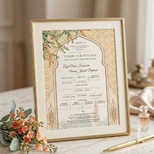 Carte de certificat de Nikah islamique Masjid Naba