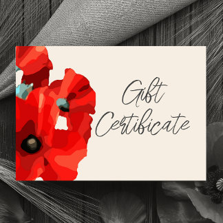 Carte de certificat d'entreprise Red Poppy