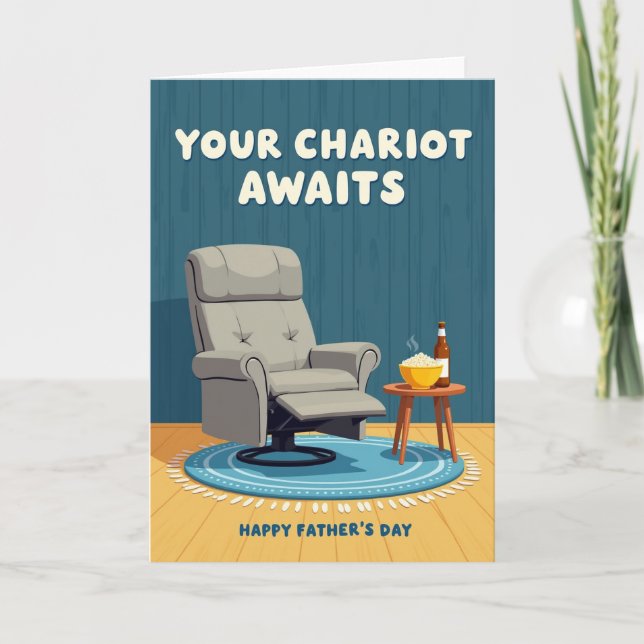 Carte de chaise longue pour la Fête des Pères (Devant)