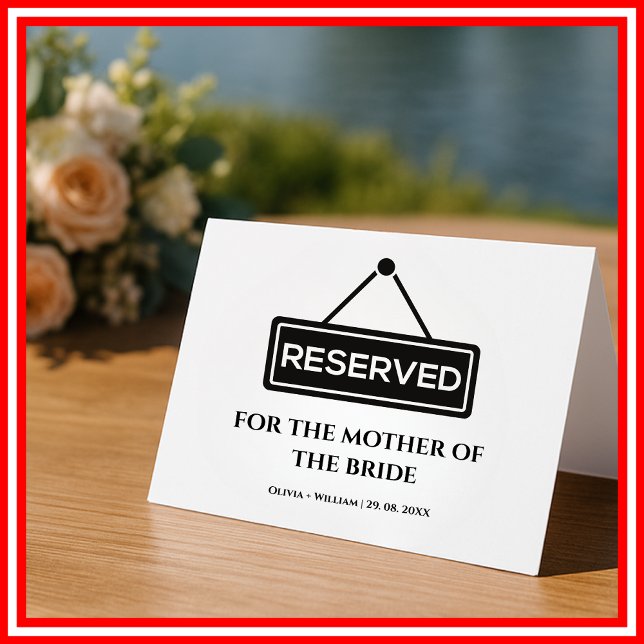 Carte de chaise réservée pour cérémonie de mariage (Créateur téléchargé)