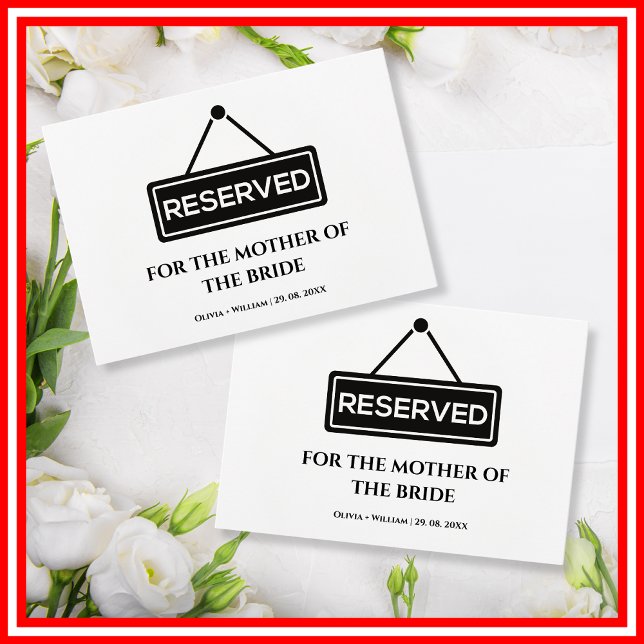 Carte de chaise réservée pour cérémonie de mariage (Créateur téléchargé)