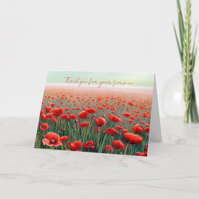 Carte de champ de coquelicots de la fête des vétér (Devant)