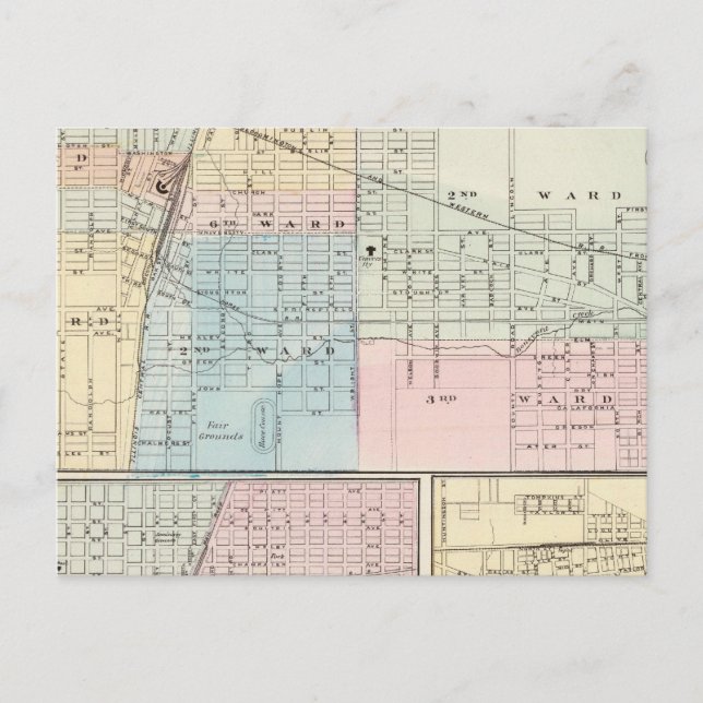 Carte de Champaign, Urbana, Mattoon et Charleston (Devant)