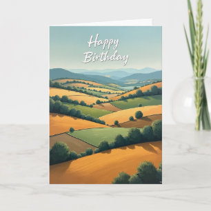 Carte de champs d'anniversaire doux