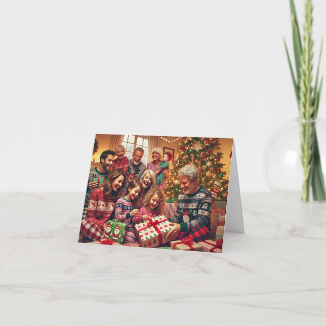 Carte de change cadeau de Noël familiale (Devant)