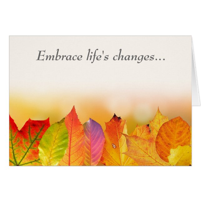 Carte de changement d'acceptation couleur Feuilles (Devant horizontal)