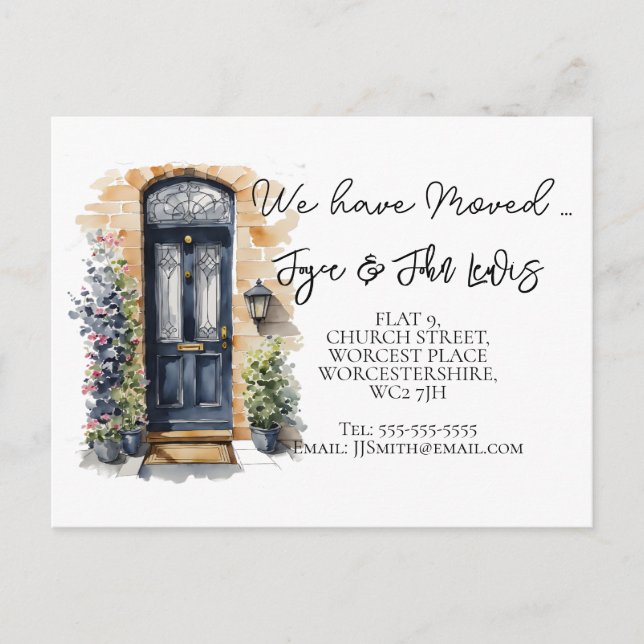 Carte de changement d'adresse dessinée à la main (Devant)