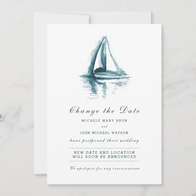 Carte de changement de date de bateau à voile à l' (Devant)