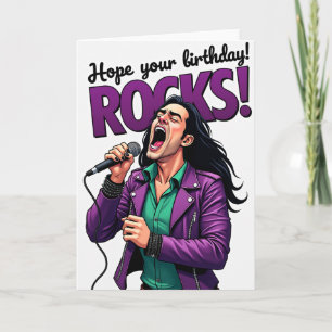 Carte de chanteur d'anniversaire rockin