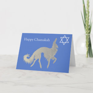Carte de Chanukah Borzoi joyeuse