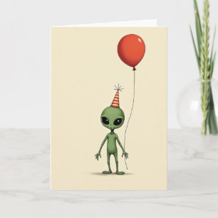 Carte de Chapeau de Créature Verte Mignonne