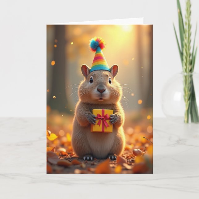 Carte de Chapeau de Fête d'Anniversaire Fantaisist (Devant)