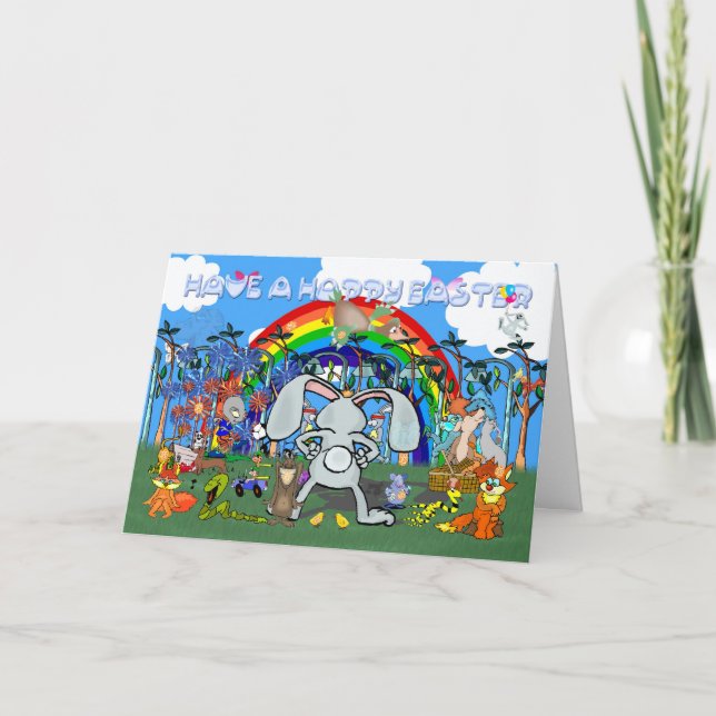 Carte de chasse aux oeufs de Pâques, plaisir inter (Devant)