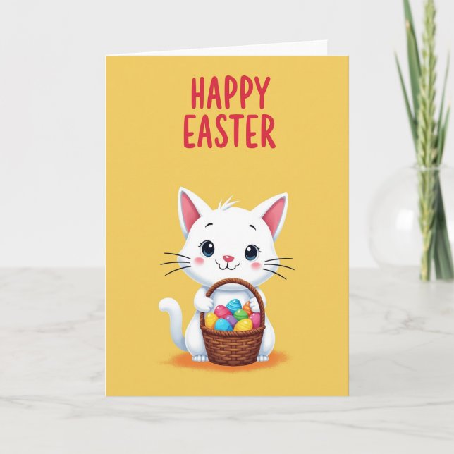 Carte de chat amical de printemps joyeux (Devant)