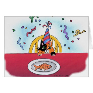 Carte de chat de célébration (calicot)