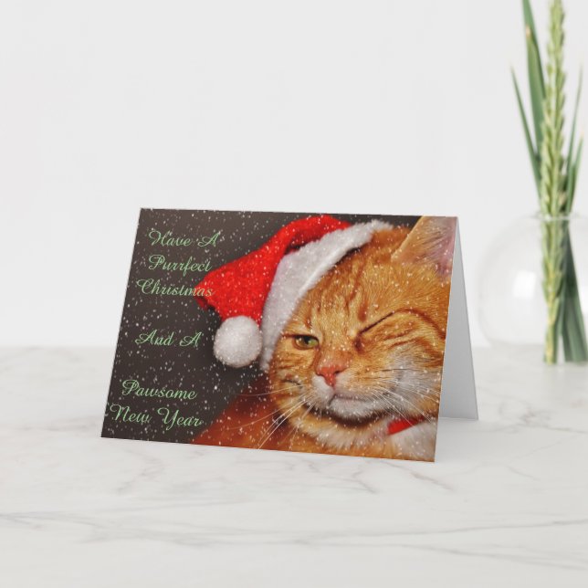 Carte de chat de Noël (Devant)