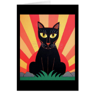 Carte de chat de panthère noire