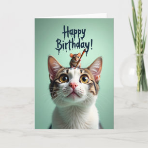 Carte de chat de souris fantaisiste