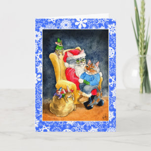 Carte de chat et de souris Noël ou de vacances