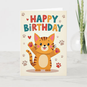 Carte de chat fantaisiste joyeuse