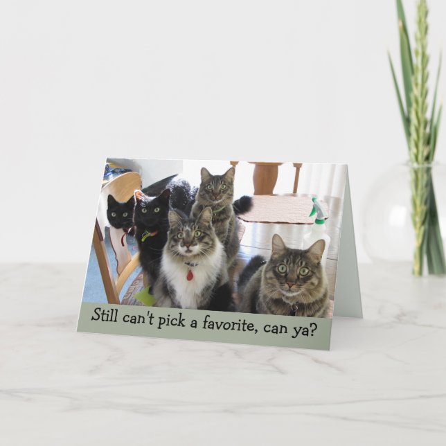 Carte de chat Fête des pères pour enfant préférée (Devant)