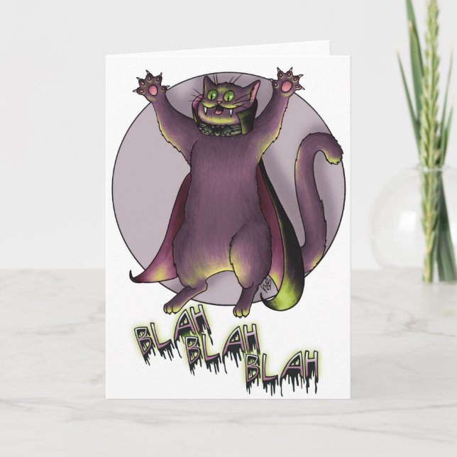 Carte de chat Haloween Vampire (Devant)