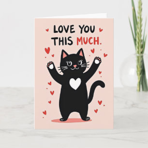 Carte de chat « Je t'aime autant »