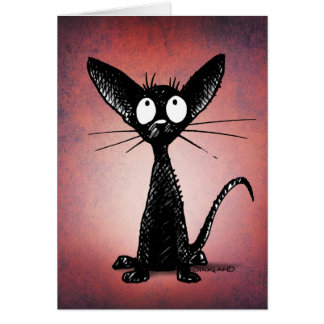 Carte de chat oriental noir et drôle personnalisée