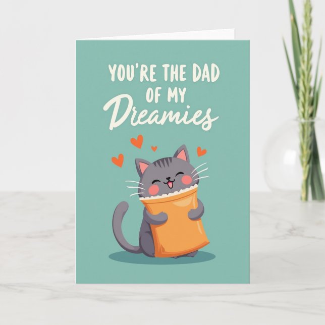 Carte de chat papa rêveur (Devant)