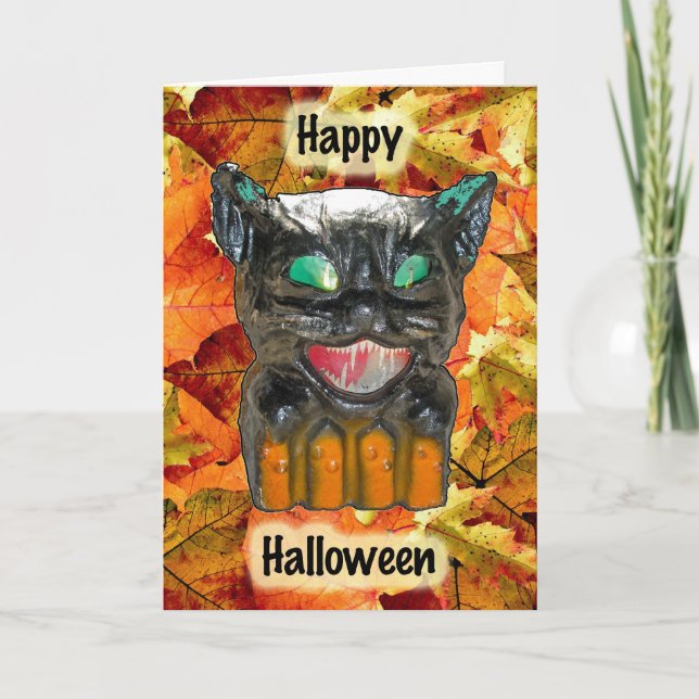 Carte de chat Papier Mache Halloween (Devant)
