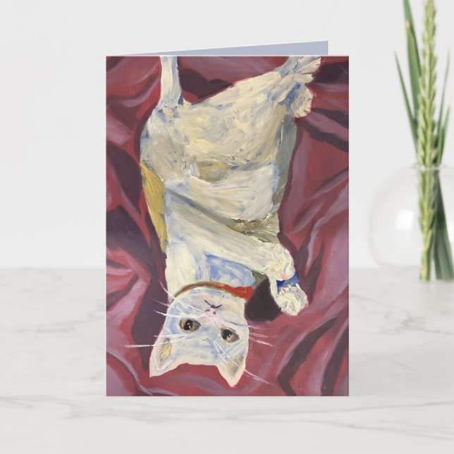 Carte de chat peinte à l'huile (Devant)