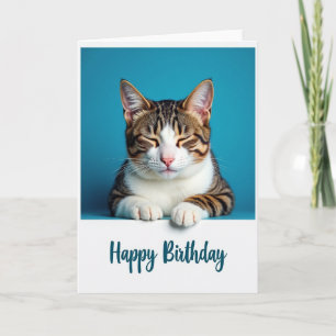 Carte de chat rayé joyeux
