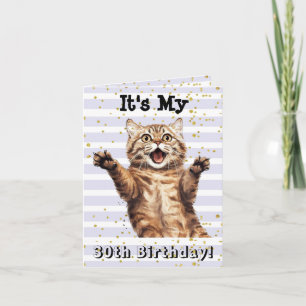 Carte de chat Super Cute Tabby 30th Birthday
