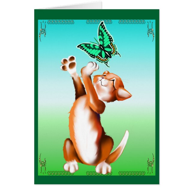 Carte de chaton de papillon (Devant)
