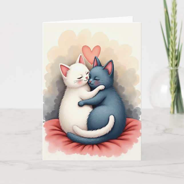 Carte de chats amoureux (Devant)