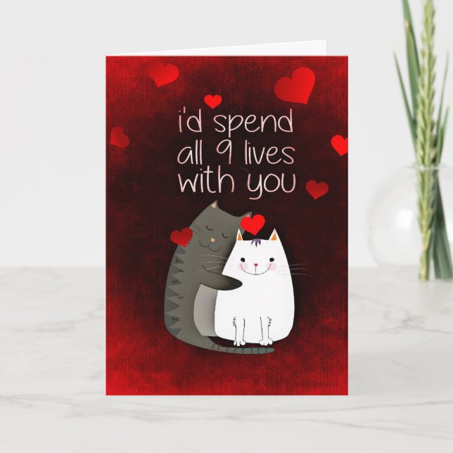 Carte de chats amoureux de la Saint-Valentin (Devant)