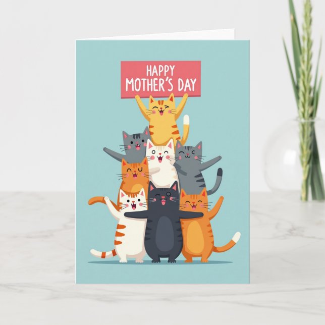 Carte de chats pour la fête des mères pas vraiment (Devant)
