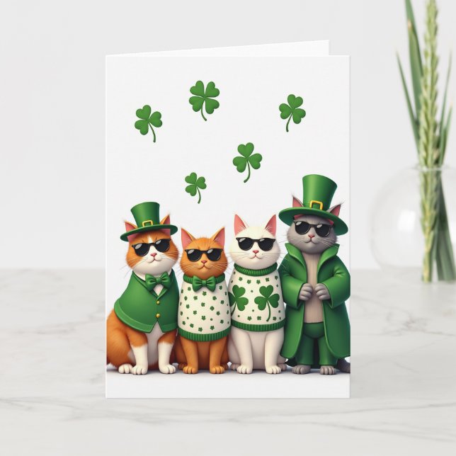 Carte de chats pour la Saint-Patrick (Devant)